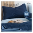 thumbnail image 3 of Edredón Ligero Real Textil + 2 Fundas de Almohada, Juego de Colcha Individual, Color Azul Marino/Azul Grisaceo, 3 of 7