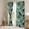 thumbnail image 3 of Erosebridal Black Raven Black Out Curtains,Natural Plant Floral Curtains Pack of 2 (42x63 Each) For Men Women, 3 of 7