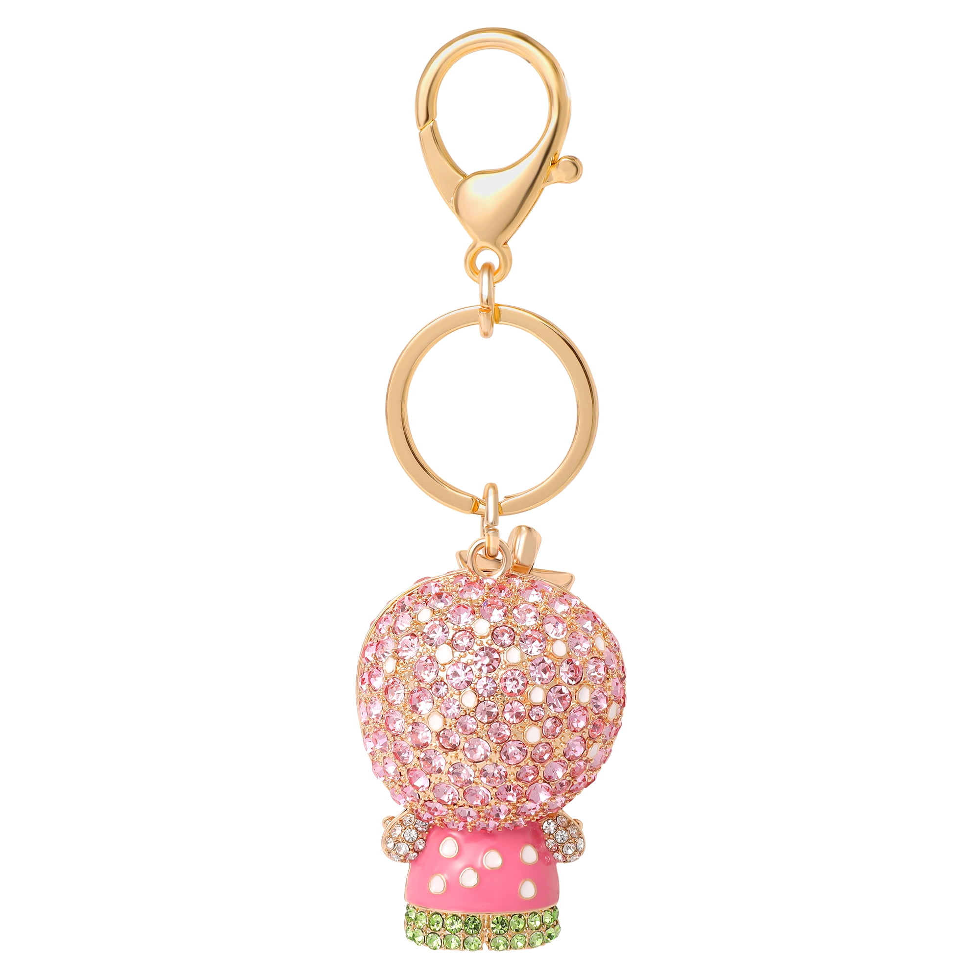 Hello Kitty x Strawberry Shortcake Crystal Pavé Bag Charm Keychain – Officially Licensed