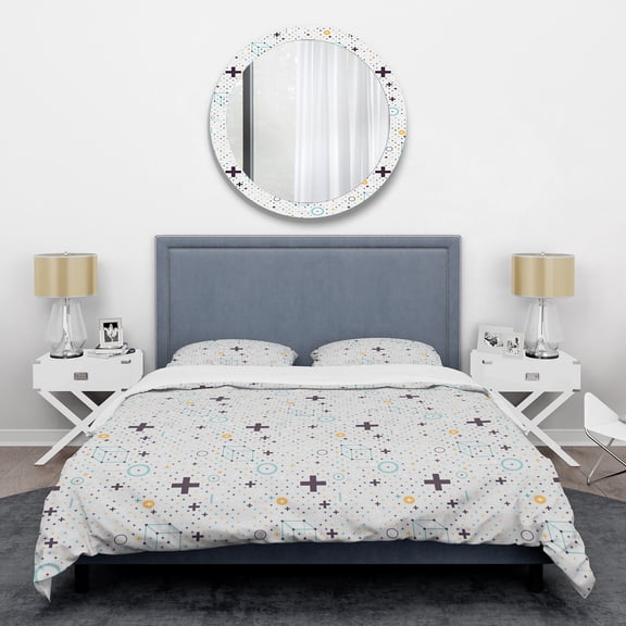 Designart 'Minimalistic Geometric Elements' Mid-Century Modern Duvet Cover Set