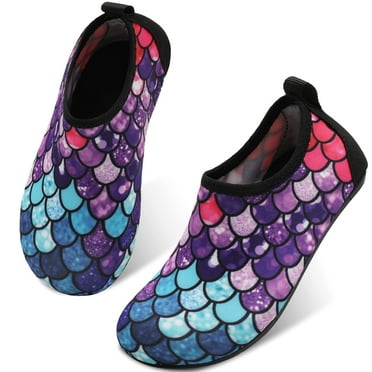 Barerun Kids Toddler Water Shoes Barefoot Quick-Dry Aqua Socks for Boys Girls Baby with Non-Slip Rubber Sole Purple 6-7 Toddler