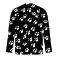 thumbnail image 5 of Jsaierl Long Sleeve Shirts for Men 3D Paws Graphic Tee Big & Tall Casual Crew Neck Tops Plus Size Workout T Shirts for Valentine's Day, 5 of 5
