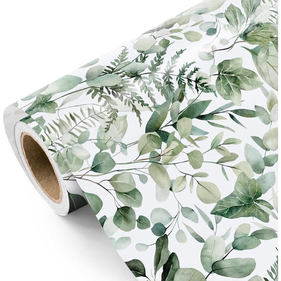 Eucalyptus Leaves Wrapping Paper Roll - Greenery Wrapping Paper