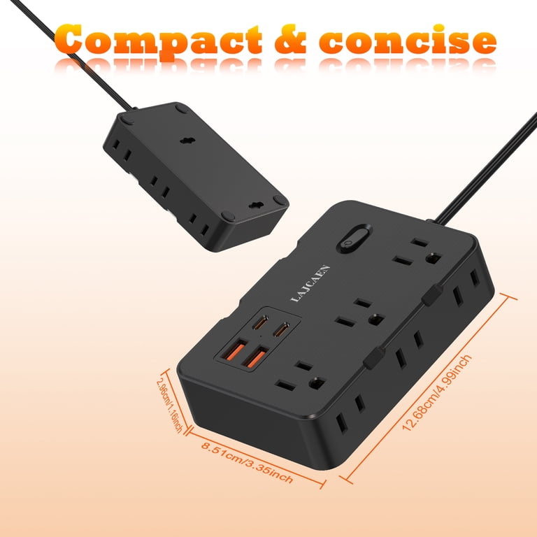 LAJCAEN 10-in-1 Surge Protector Power Strip with USB-C photo 3