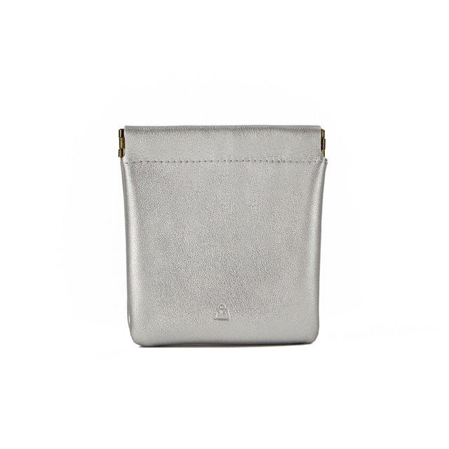 Inteprter Bolsa de cable de cierre automático Organizador de cuero impermeable Estuche de cosméticos para dinero Estuche para auriculares para Almacenamiento y organización del hogar Plata