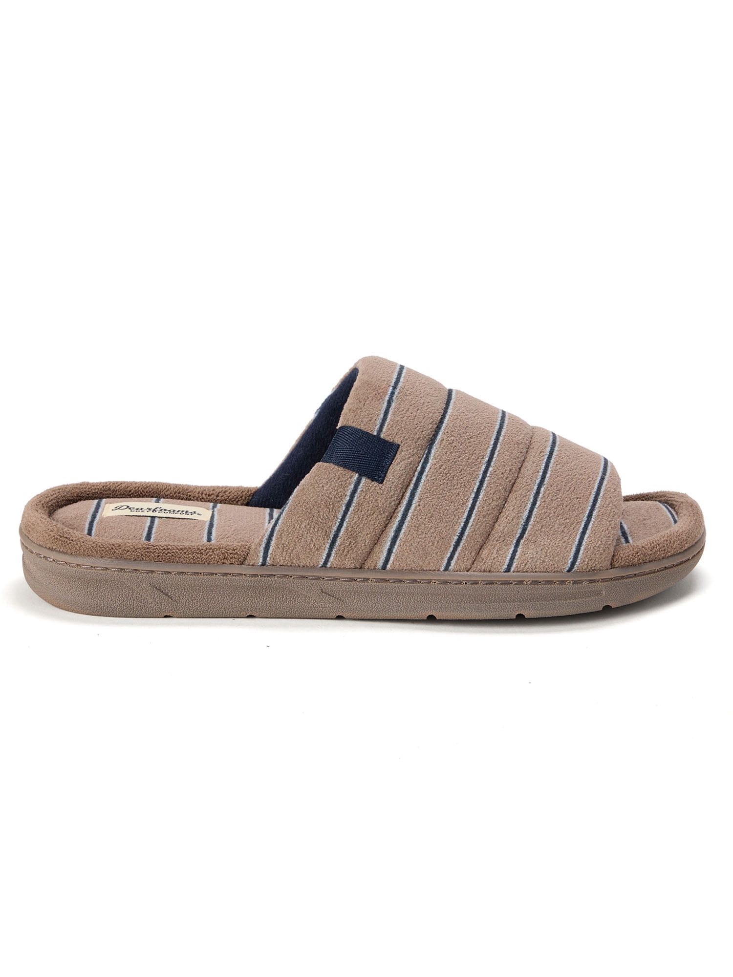 Dearfoams Cozy Comfort Men's Striped Slide Slippers