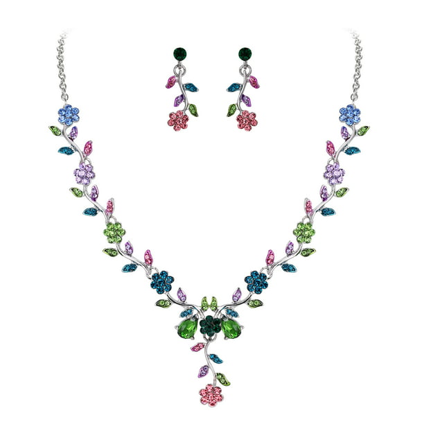 Wedure Women's Wedding Jewelery Leaf Cluster Flower Crystal Dangle ...