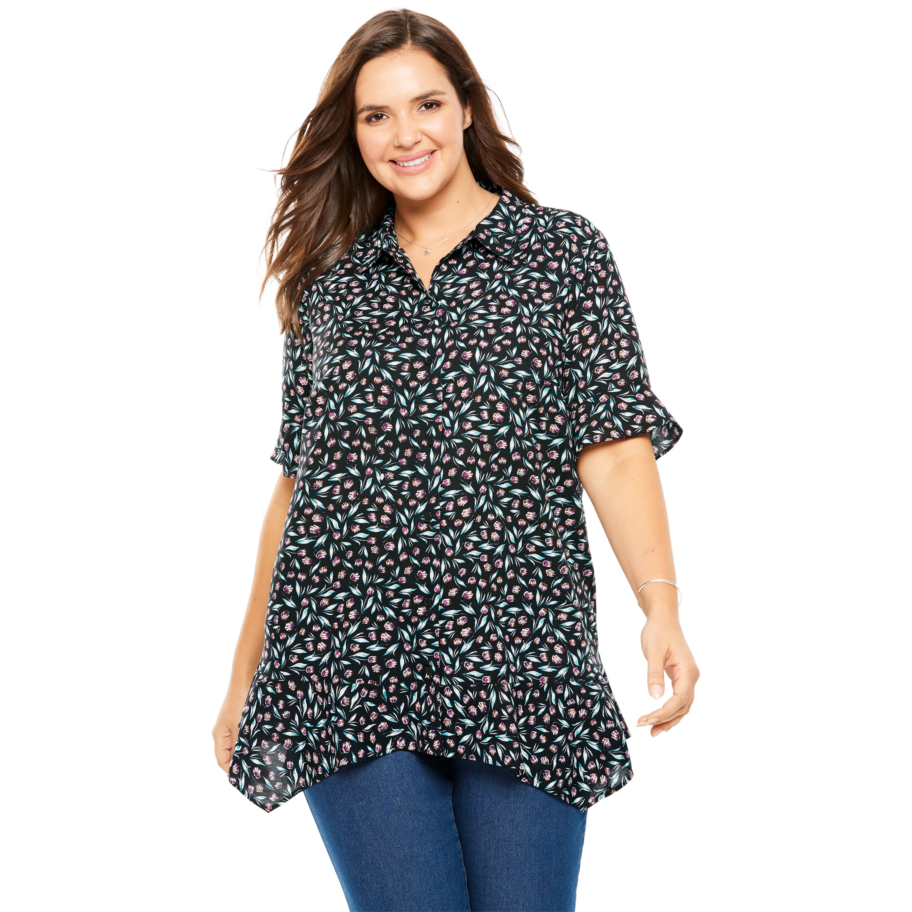 Blouse Shirt - 22/24, Black Tulip 