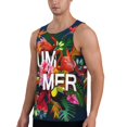 thumbnail image 2 of Easygdp Summer Birds and Flowers Men's Tank Top, Sleeveless Muscle T Shirts, Breathable, Quick-Dry, Loose for Gym, Running, Fitness - Small, 2 of 9