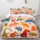 thumbnail image 3 of Juego de cama con funda de dinosaurio 3D, juego de 3 piezas con dibujos de animales, 1 funda de cama, juegos de edredón tamaño queen, 3 of 4