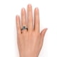 thumbnail image 2 of JeenMata Anillo de Bodas con Halo Enmarcado de 2 Quilates de Alejandrita Sintética de Corte Esmeralda y Moissanita Engastado con Banda de Bodas de Eternidad - Oro Negro de 18 K sobre Plata, 2 of 4
