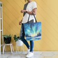 thumbnail image 6 of Large Canvas Bag 13.5x5.1x15 Inch Canvas Bag Shopping Canvas Bag Suitable For Outing Shopping Travel Out Of Large Capacity Storage Aurora, 6 of 9