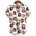 thumbnail image 2 of Camisa hawaiana con estampado 3D de piña, limón y maracuyá para hombre, camisas de coco, blusas casuales de manga corta de verano, blusa holgada de calle, 2 of 5