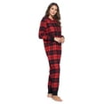 thumbnail image 4 of Ashford & Brooks Women's Flannel Hooded One Piece Pajama Union Jumpsuit, 4 of 6