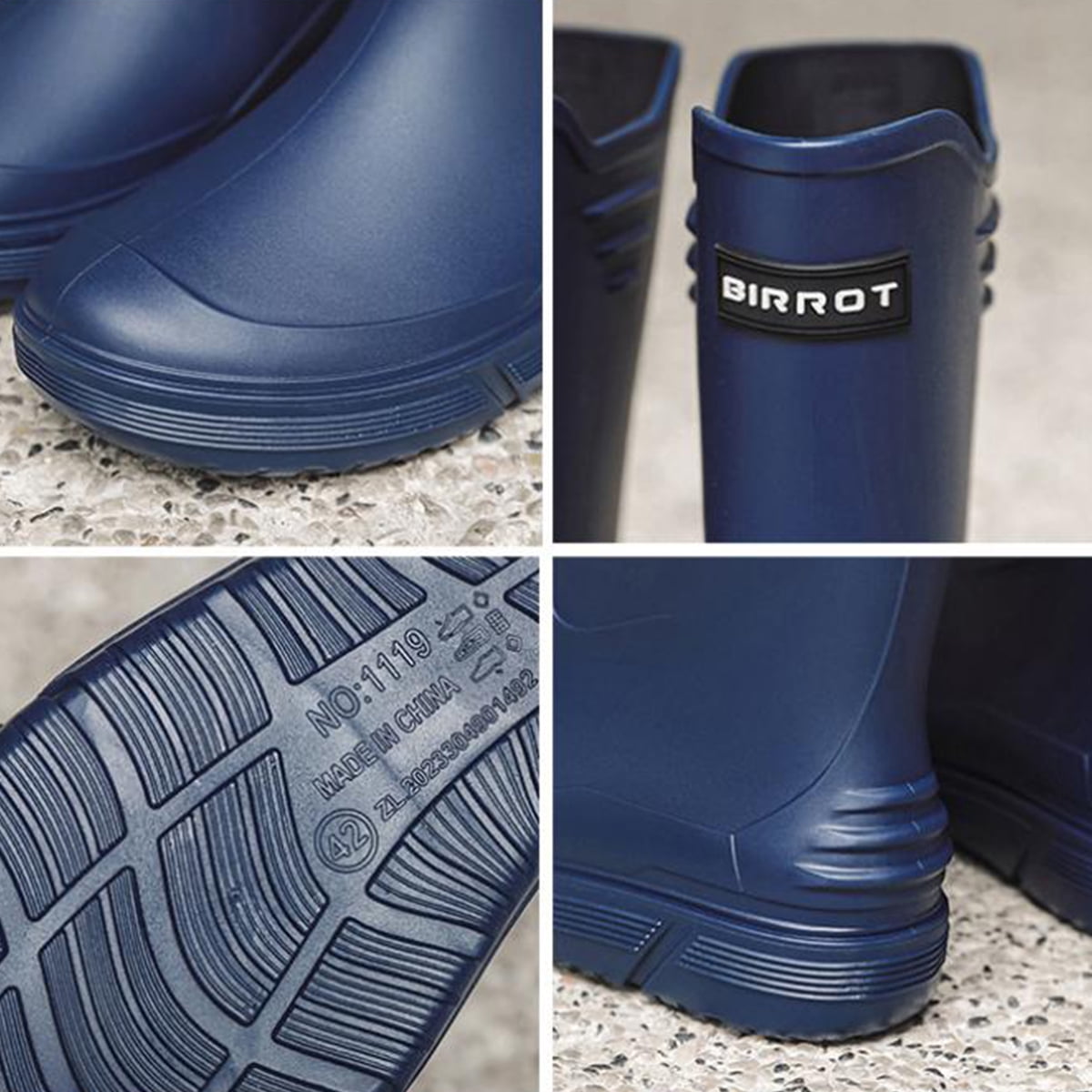 Rain Boots for Men, Non-Slip Waterproof Rubber Boots Outdoor Garden Mid Calf Muck Work Shoes Rainboots for Fishing Climbing, Size 8