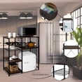 thumbnail image 3 of Mini Fridge Stand, 4-Tiers Bakers Racks with Storage, Industrial Workstation Microwave Oven Stand, Wine Rack for Storage Room, DIning, Kitchens, Dorm, Home, Apartment, 3 of 5
