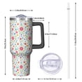 thumbnail image 2 of 40oz Pioneer Flower Floral Print Pattern Insulated Tumbler with Handle, BPA-Free Leak Proof Lid and Straws, Double Wall Vacuum, Hot 12h/Cold 34h, 2 of 6