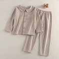 thumbnail image 2 of KPOPLK Girls Pajamas Set Kids Long Sleeve Crew Neck Cute Print PJs Teen Kids Cotton Jammies Outfit Size 3-4 Years,Coffee, 2 of 5