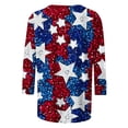 thumbnail image 5 of Xdegoge Save for Later List Patriotic Shirts for Women 3/4 Sleeve Fourth of July Shirts Crew Neck Usa Shirt American Flag Tee Shirt Summer Fashion Tops Striped Stars Blouses Going Out Tops, 5 of 5