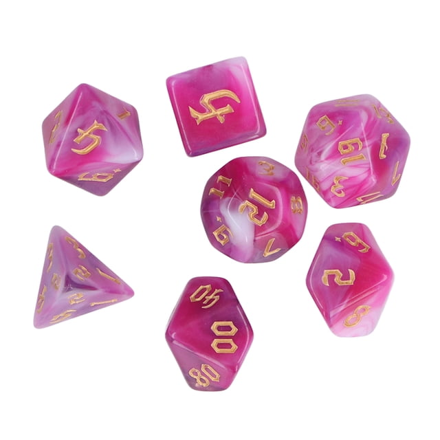 Juego de dados poliédricos de 7 piezas, accesorios de juego de mesa de dados divertidos portátiles acrílicos para fiestas navideñas tipo 1