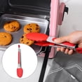 thumbnail image 4 of Pinzas de cocina con puntas de silicona, abrazadera de pan para asar resistente al calor antiadherente 7 pulgadas rojo Zulema Pinzas de cocina, 4 of 7
