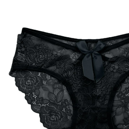 

Cathalem French Cut Underwear for Women Womens Lace Breathable Lace Hollow Out And Raise The Women Briefs Underwear Underpants Black One Size