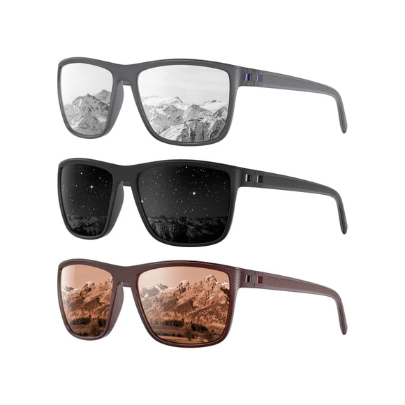 Paquete de 3 Gafas de Sol Foliful Polarizadas con Protección UV400 3806C02