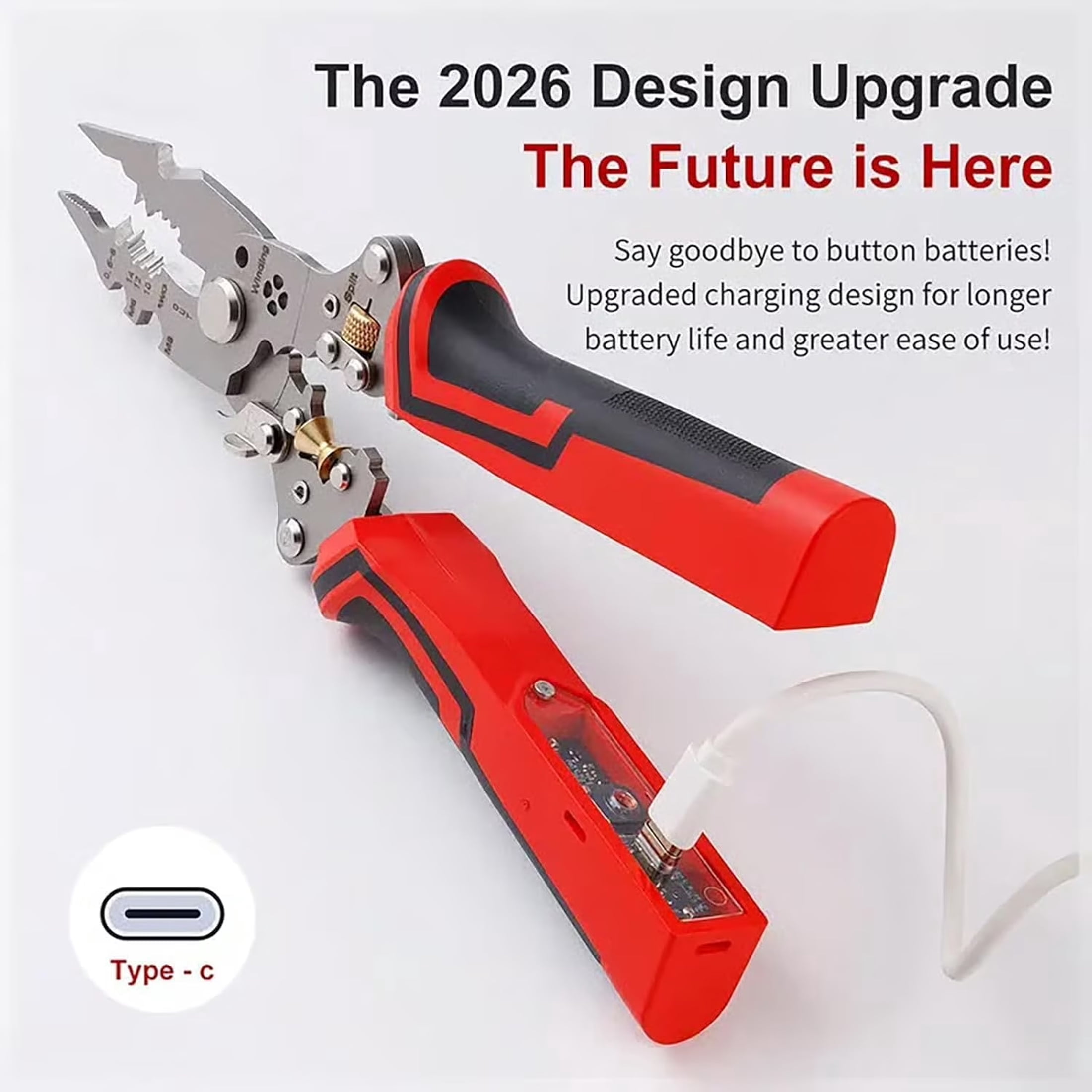 Rechargeable Wire Strippers ，Wire Stripping Tool with Voltage Tester, Twister, Crimper, Splitting, Wire Stripper Tool for  Electrician Work (1set)