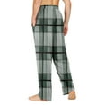 thumbnail image 6 of Men's Home Soft Pajama Pants, Plaid Print Drawstring Pocket Casual Lounge Pants for Fall, Winter and Home Comfort,Green,2XL, 6 of 8