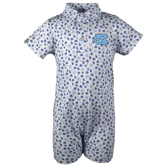 Infant Garb White North Carolina Tar Heels Earnest-Polo Romper