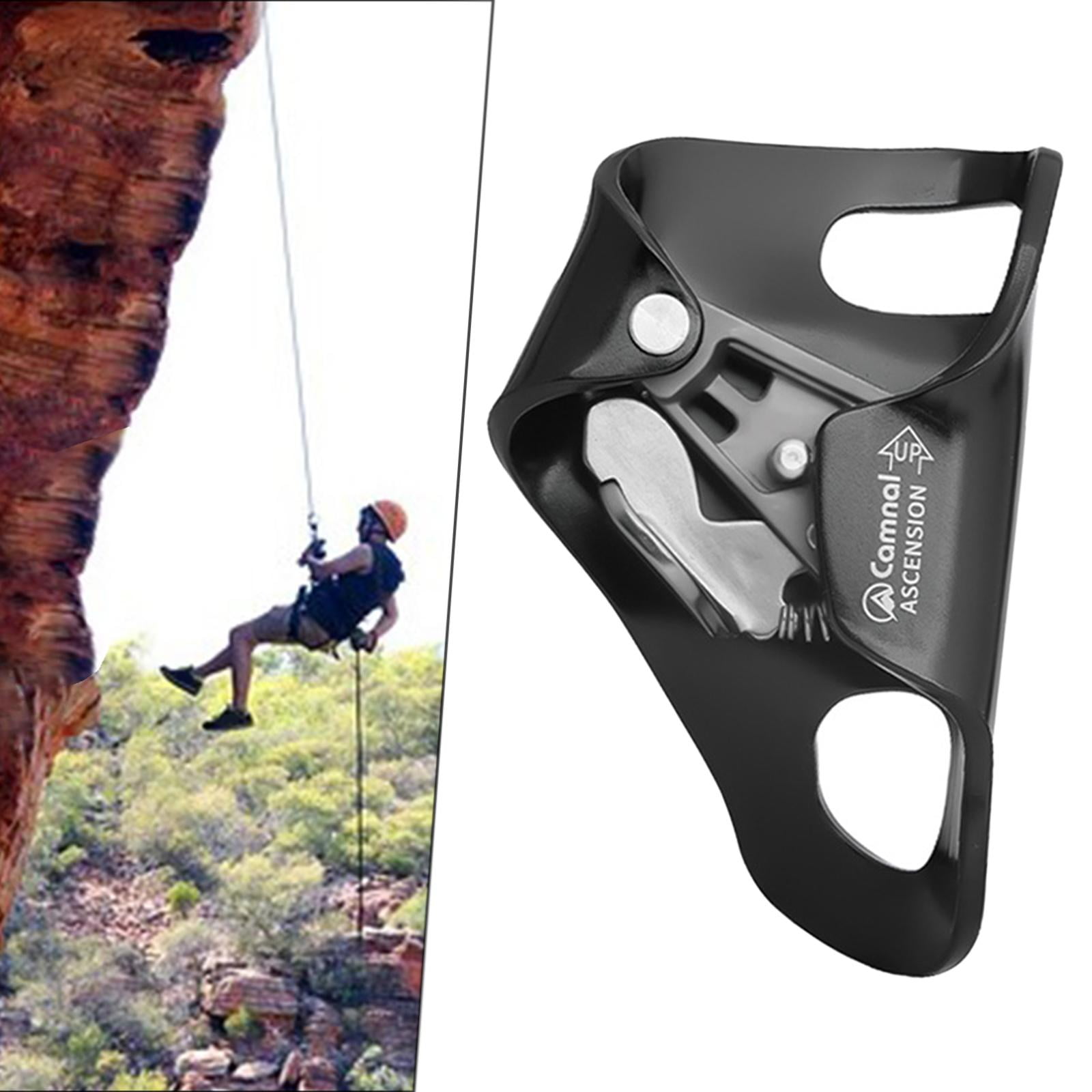 Rock Climbing Chest Ascender, Safety Aluminum Anti Slip Abdominal Riser Rigging Clamp for Mountaineering, Tree Arborist Rappelling Equipments Black