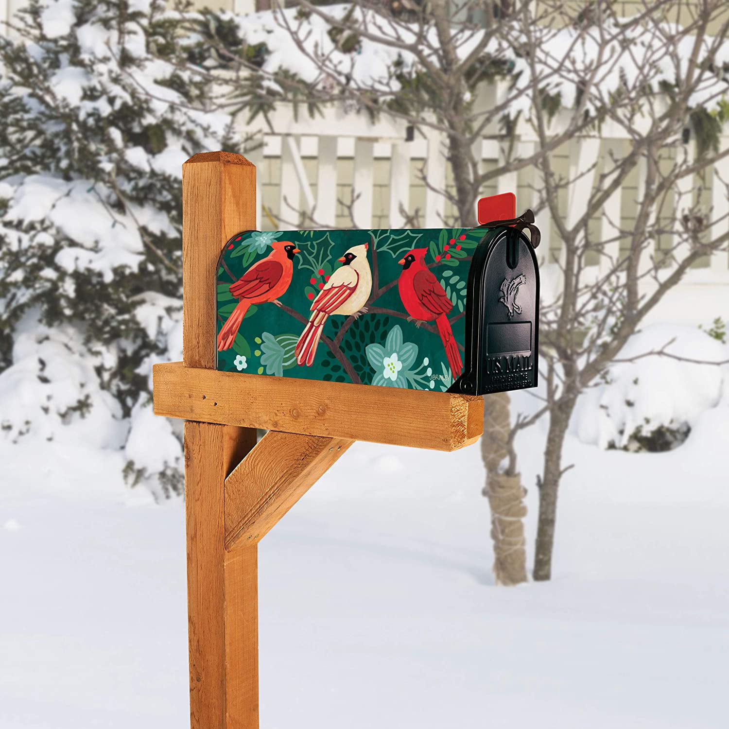 Made in USA Standard Size fits 6.5W x 19L Inch Mailbox Superior Weather Durability The Original Magnetic Mailbox Cover MailWraps Studio M Painted Watering Can Decorative Spring Summer Birds