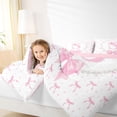 thumbnail image 3 of Manfei Pink Letter Monogrammed S Twin Comforter Sets 3-Piece for Girls Women,Kids Teens Princess Pearl Bow Knot Bedding Set,Pink Reversible,Breathable Home Decor, 3 of 6
