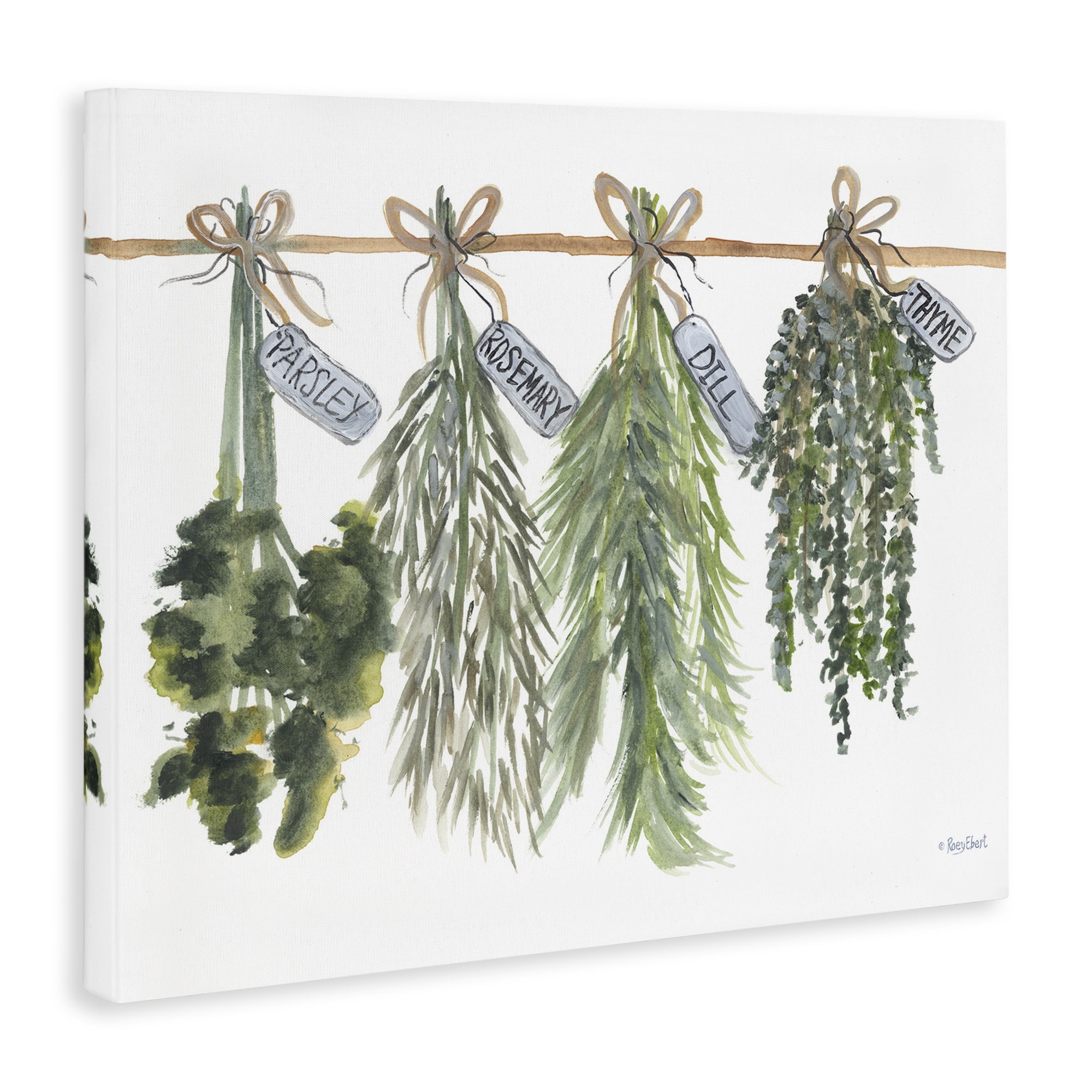 Stupell Industries Hanging Kitchen Herbs Botanical & Floral Painting Gallery Wrapped Canvas Art Print Wall Art, 30 x 24