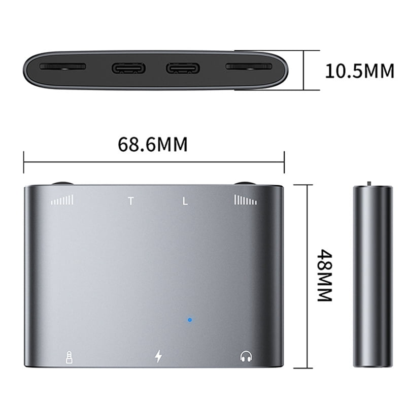 Audio Interface Adapter for Livestreaming Dual Stereo High-Resolution Sound Card for Live Singing and Recording
