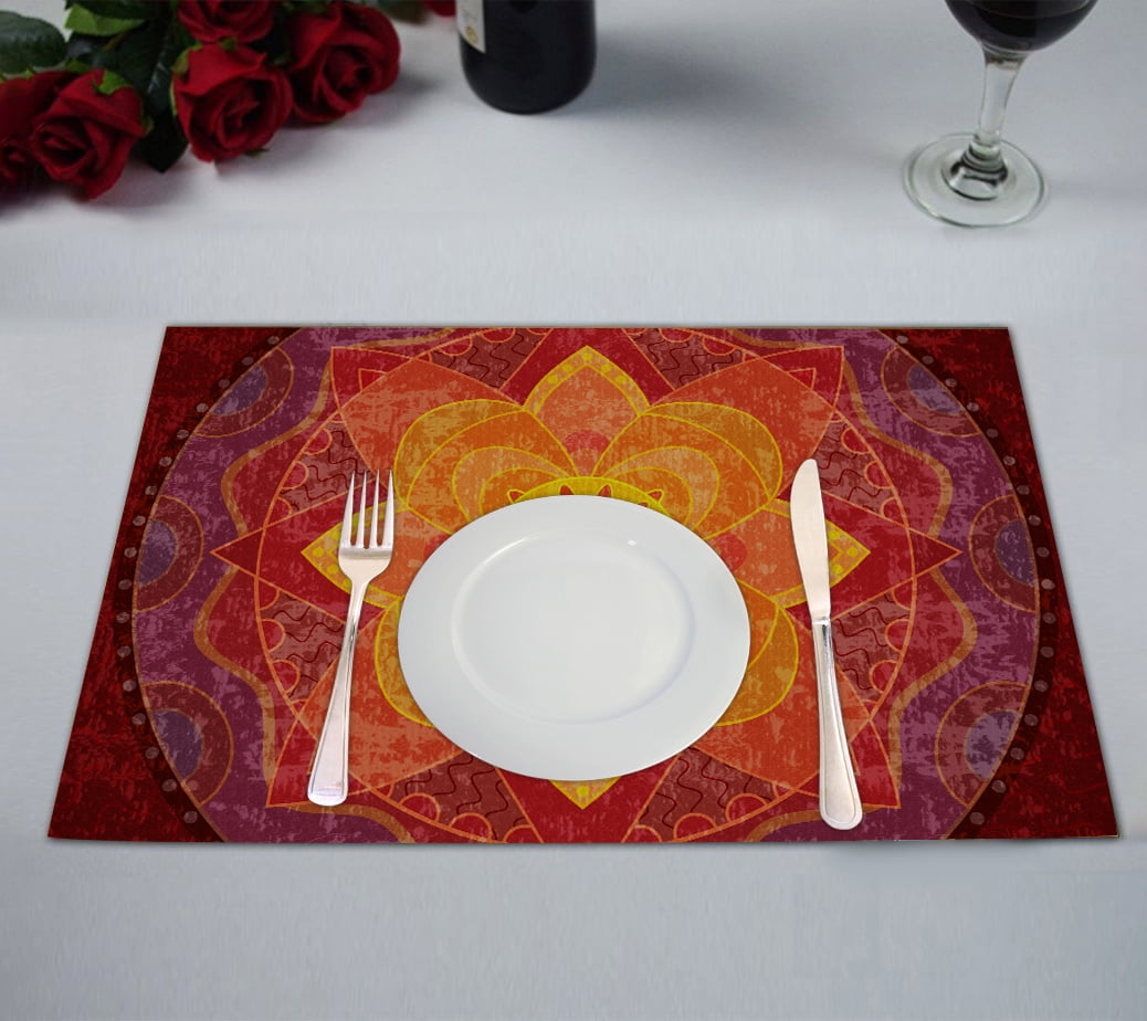 Download GCKG Mandala Paisley Damask Placemat,Mandala Paisley Damask Table Placemat 12x18 Inch Set of 2 ...