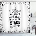 thumbnail image 1 of Ambesonne I Love You Shower Curtain, Stars for Loved, 69"Wx84"L, White Charcoal Grey, 1 of 3