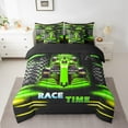 thumbnail image 2 of Erosebridal Green Car Bedding Sets Twin Size,Extreme Sport Comforter Sets with Sheets,Geometric Buffalo Bed in a Bag Twin size,Breathable Automobile Room Decor,Reversible,7pcs, 2 of 6