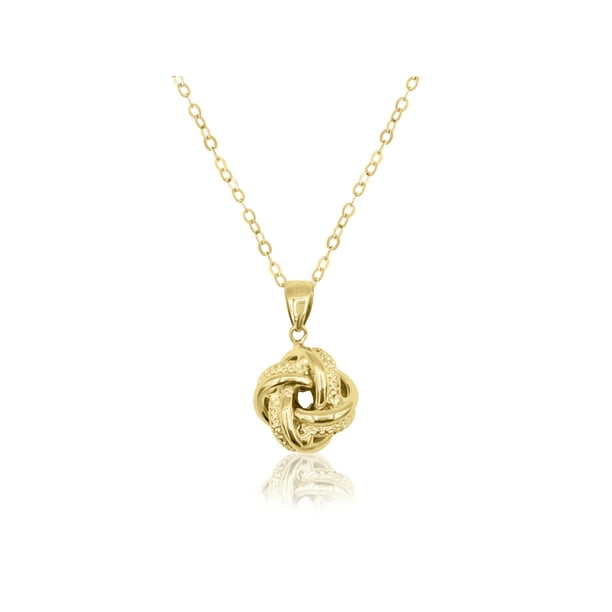 ONLINE 10K Yellow Gold Diamond Cut Love Knot Pendant Necklace, 18