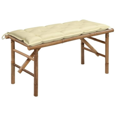 vidaXL Folding Garden Bench with Cushion 46.5" Bamboo, 3063866