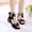 Black, variant on ATOGUTA Dress Sandals for Girls Black High Heel Strappy Open Toe Ankle Strap Dress Shoes for Little Big Kids in Wedding Party