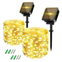 WOTIME Outdoor Solar String Lights Waterproof, Total 260 LED 98Ft 8 Modes Super Bright Solar Tinkle Fairy Lights for Outside Tree Wedding Decorations, 2 Pack