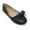 Navy, variant on Women's Faux Leather Roll Bow Ballerina Flats