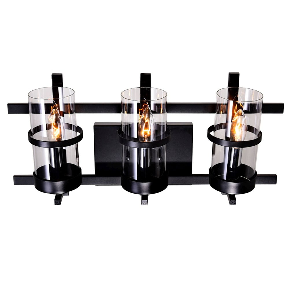 CWI Lighting Sierra 3 Light Contemporary Metal Wall Sconce in Black