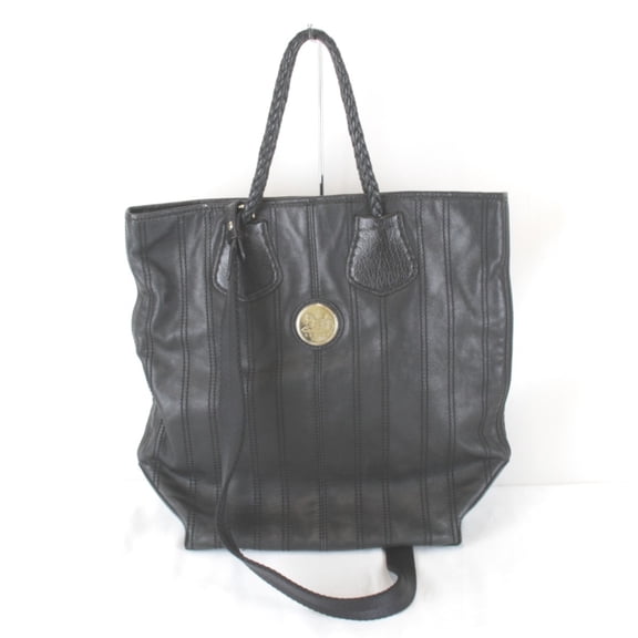 Pre-Owned CELINE SC-ST-1027 2-way Tote Bag, Leather, Black, Women's