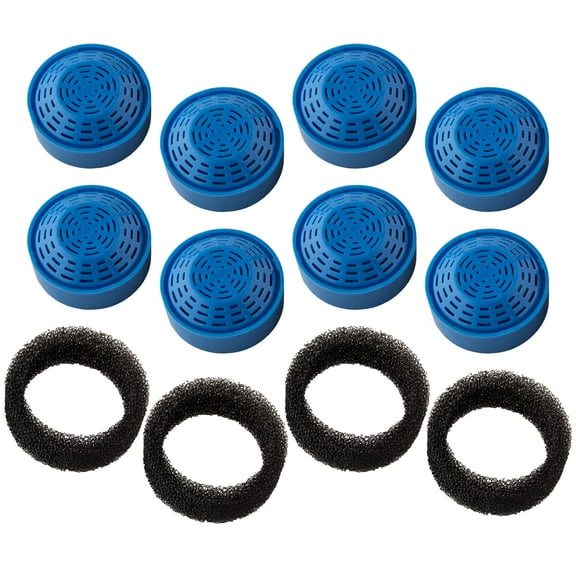 PET STANDARD Replacement Water Filter & 4 Pack Replacement Pre-Filter Sponges Compatible With PETLIBRO® 50oz/1.5L Automatic Ceramic Pet Fountain PLFF004, Pack of 8