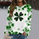 thumbnail image 5 of Xuyuer St. Patrick's Day Sweatshirts for Women Shamrock Shirt Clover Printed Irish Gift Casual Loose Long Sleeve Fit Tops, 5 of 5