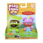 Sesame Street Play Town Learning Curve Real Wood Figure 2 Pack - Oscar & Abby