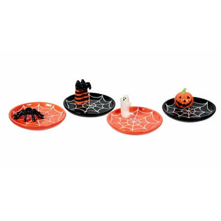 Halloween Spider Ghost Witches Legs Jack O Lantern Tidbit Dishes Set of