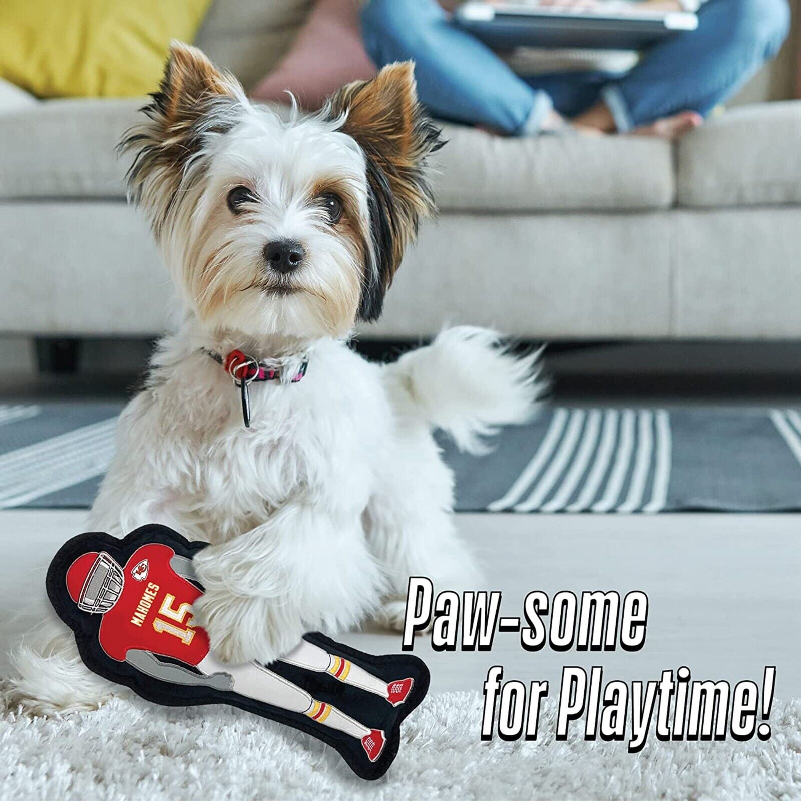 NFLPA Patrick Mahomes Athletes Player Pet Dog Toy Premium Quality with Built-in Squeaker